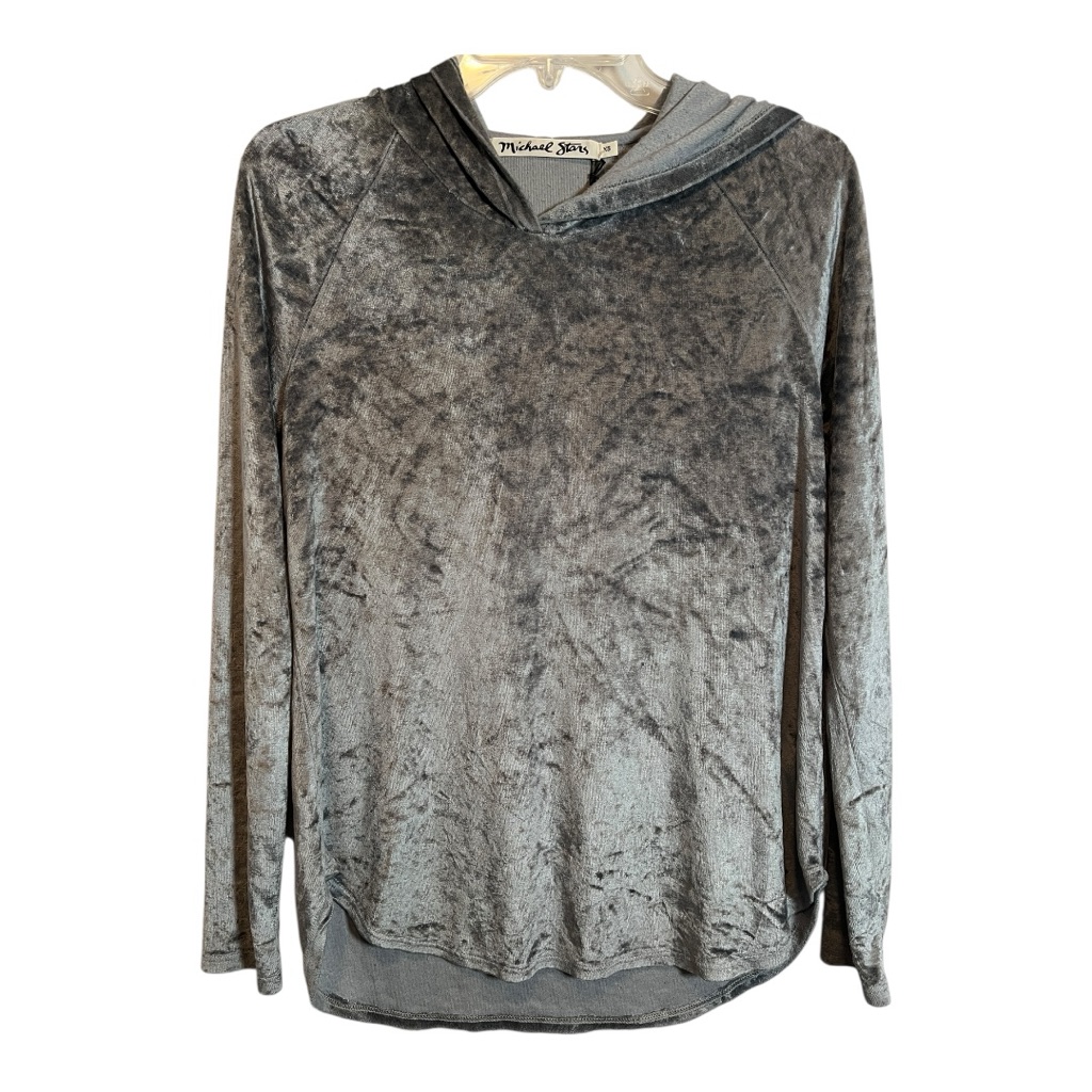Nwt Michael Stars Velvet Grey Hoodie Size Xs